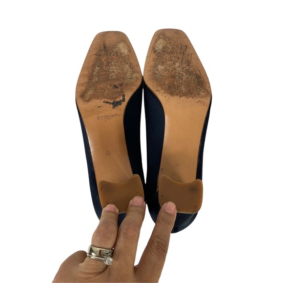 Stuart Weitzman Pumps Shoes  size 6.5 Block heels Black Career Work Shoes - Picture 7 of 8